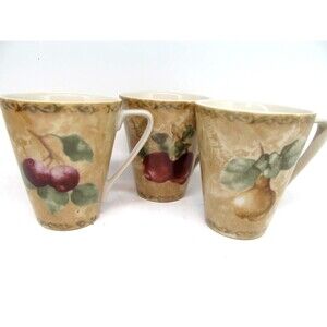 222 Fifth Cheri Blum Cortland Mugs  Bundle of 3 Fruits
